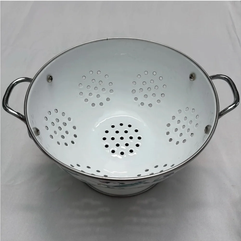 NIB Pfaltzgraff April Flowers Enamel Colander Strainer